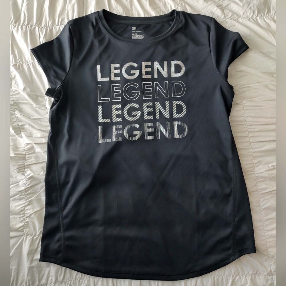 All in Motion Legend black athletic T-shirt size XXL kids